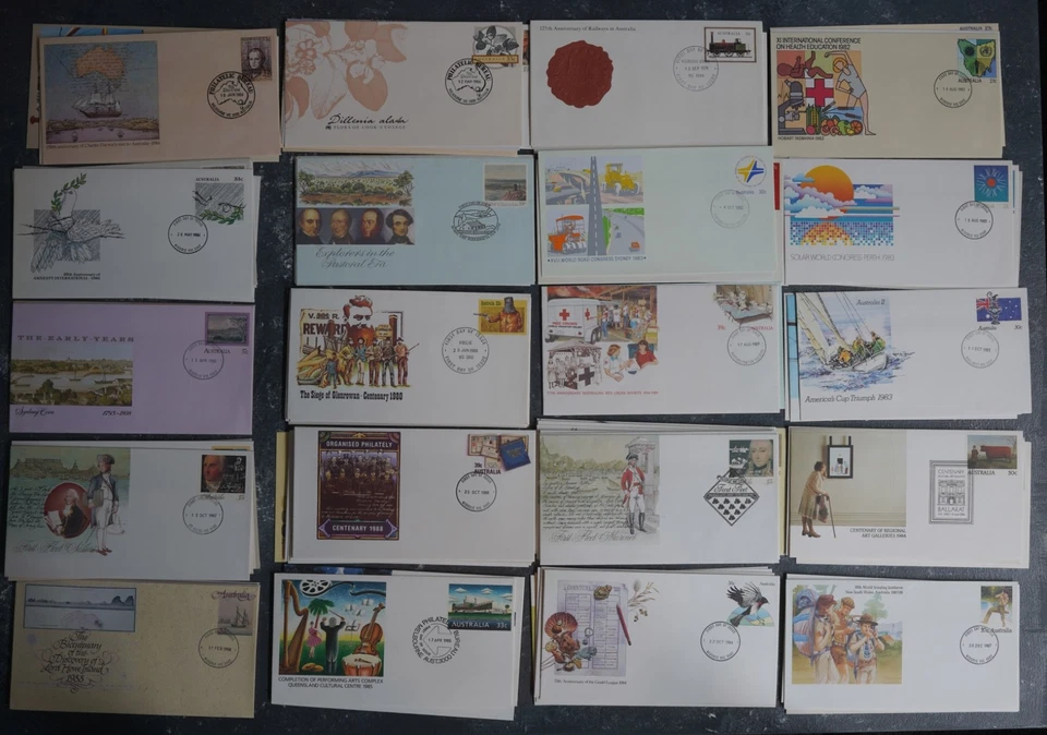 Bulk Random Lot of 100 Different Decimal First Day Covers 1979-1989 - image 2 of 3