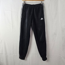 Adidas Sweatpants Mens Small Black Stripe Fleece Jogger Pants Stretch Athleisure