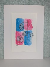 Original Art Watercolour Painting OOAK 8x6" mounted, Signed By Artist