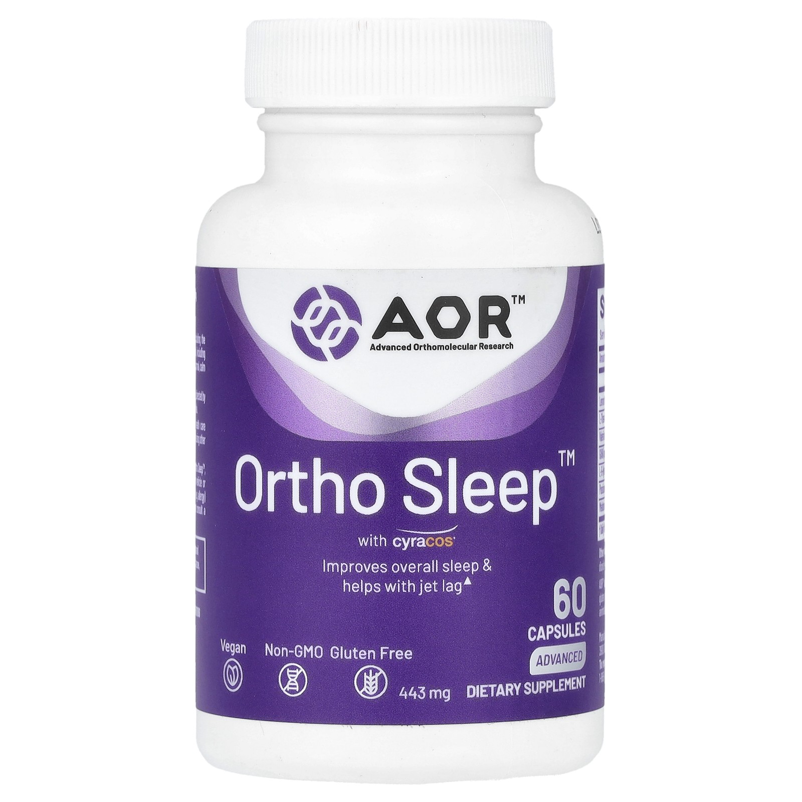 Advanced Orthomolecular Research AOR Ortho  Sleep 60 Vegi-Caps Fish Free