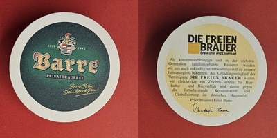 Barre Die Freien Brauer Brauerei Bierdeckel Bier