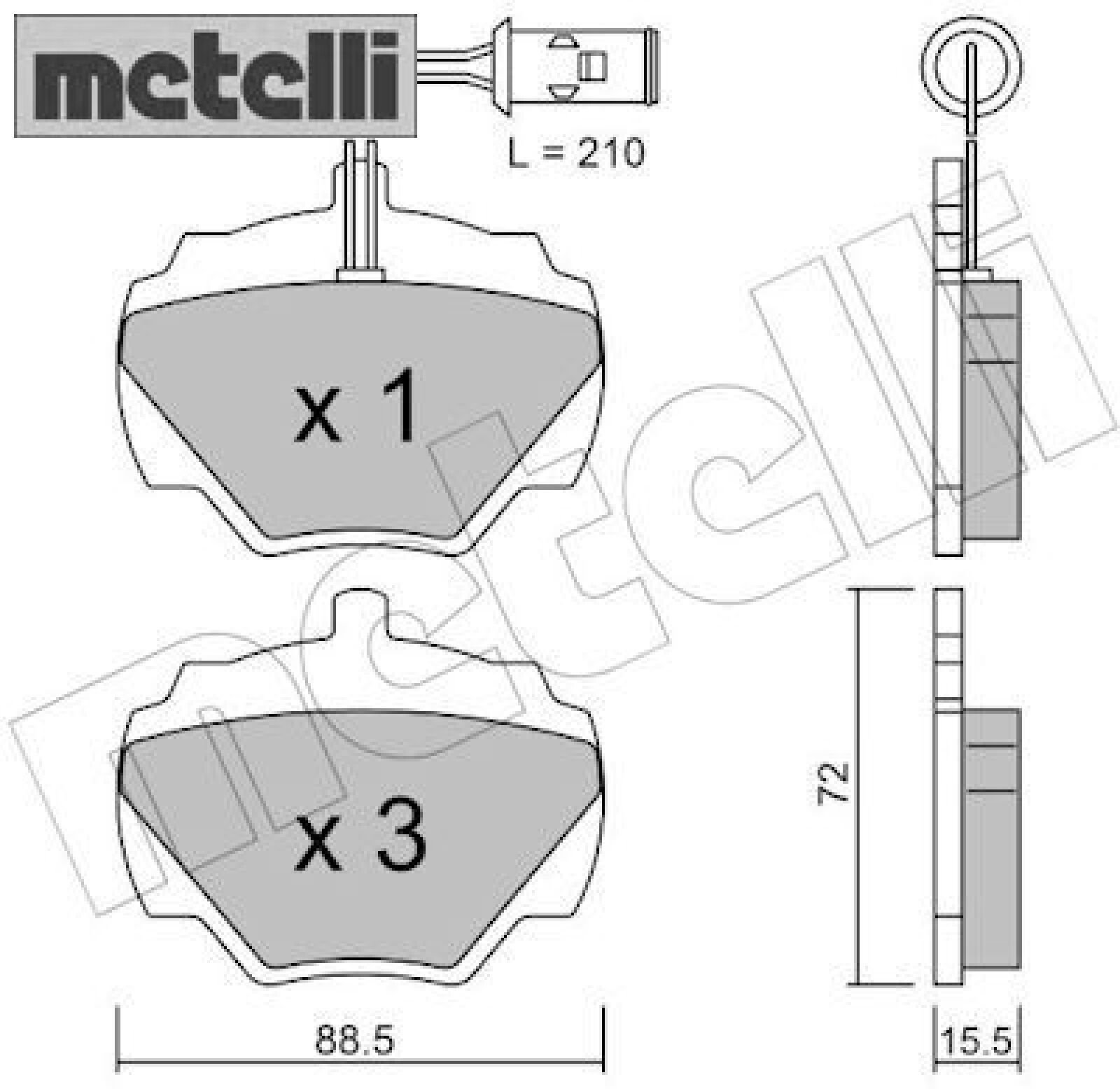 metelli 22-0353-1 Bremsbelagsatz für Scheibenbremse Bremsbelagsatz