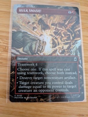 MTG HULK SMASH! (FOIL Borderless) 0332 Marvel Super Heroes M/NM Free UK P&P