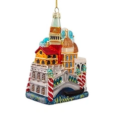 Kurt S. Adler Venice Cityscape Glass Ornament for Christmas Tree, 5in