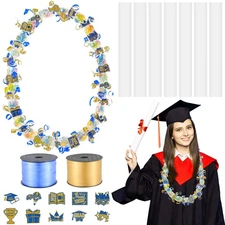 60 Set Graduation Candy Lei Making Kit Hawaiian Candy Lei Tubing Dark Blue