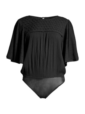 Free People Perfect Catch Bodysuit Black L10545 Women's Size L