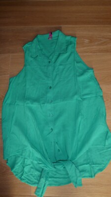 Fresh Made Sommer  Bluse Top Grün Gr.  36 - 38 / S