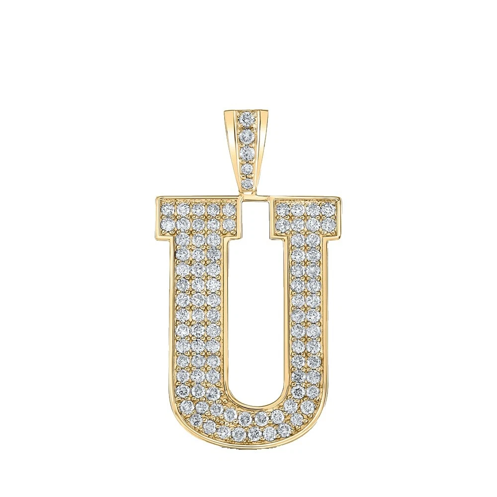 Letras, números y palabras amarillo dorado cadenas, Collares y colgantes para hombres