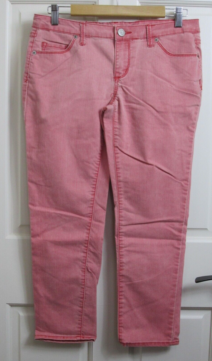 Mossimo Red Crop Jeans Juniors Size 11 Fit 31x24 Distressed