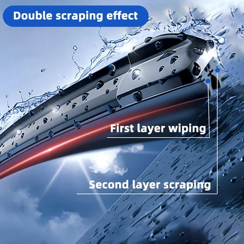 Car Wiper Blades Rubber Frameless Bracketless Brushes Universal Front Windshield - Picture 6 of 16