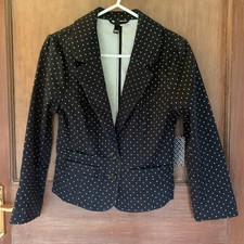 Ladies Jacket H&m Divided Black White Spot Size 34 Bnwt