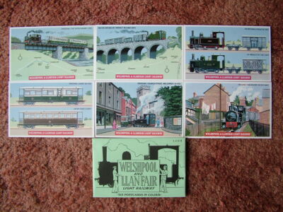 Set mit 6 DALKEITH Postkarten R100 - WELSHPOOL & LLANFAIR LIGHT RAILWAY. Neuwertiger Zustand