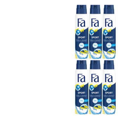 6x150ml Fa Men Sport 48H Deospray & Bodyspray 0% Alu | vegan | Zitrusduft
