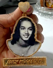 FREE GIFT 2ct Real Moissanite Custom Memorable Picture Unisex Pendant 925 Silver