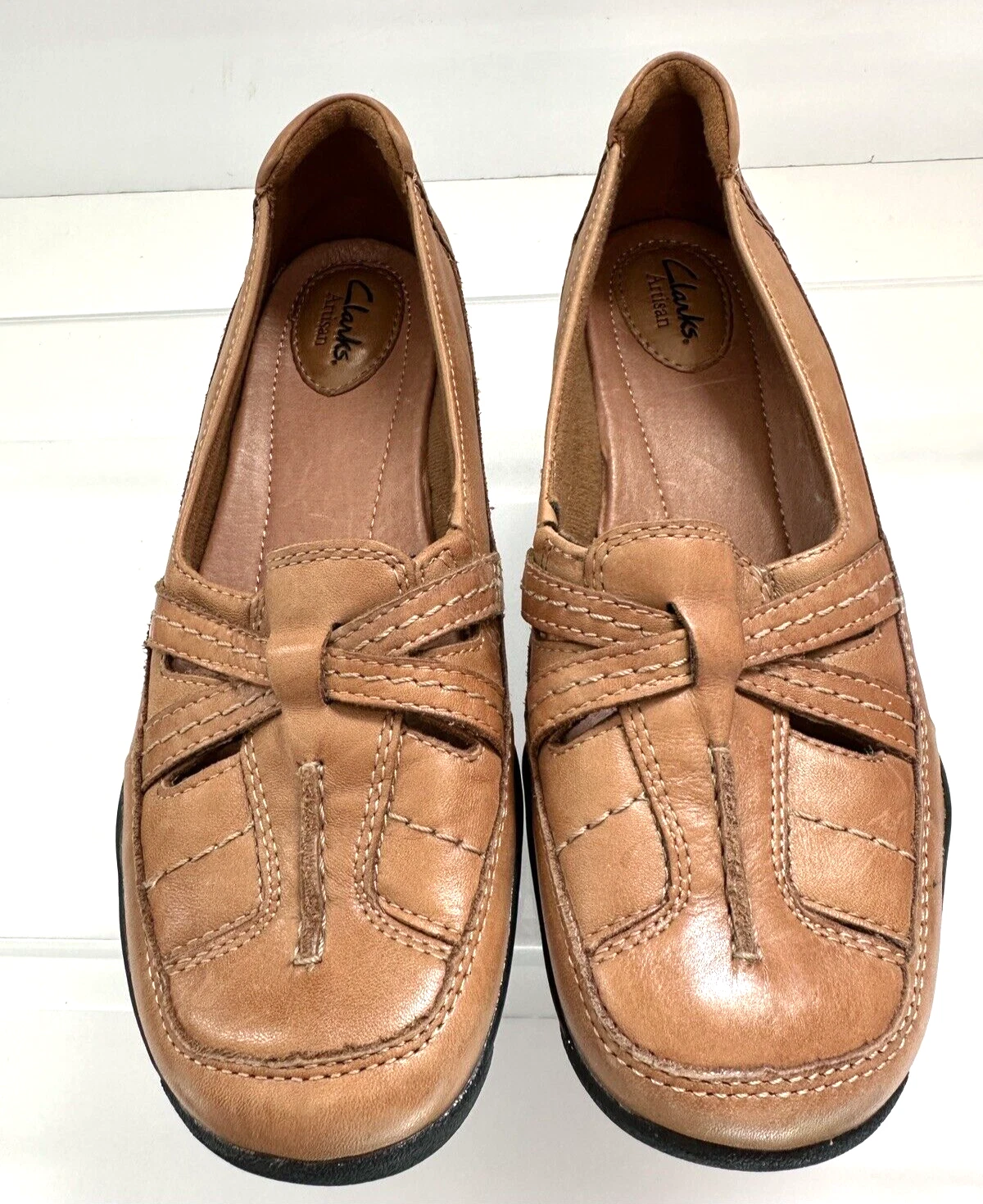 Scarpe basse mocassini Clarks donna Ordell Ava slip on marrone caramello tg. 7 5 M