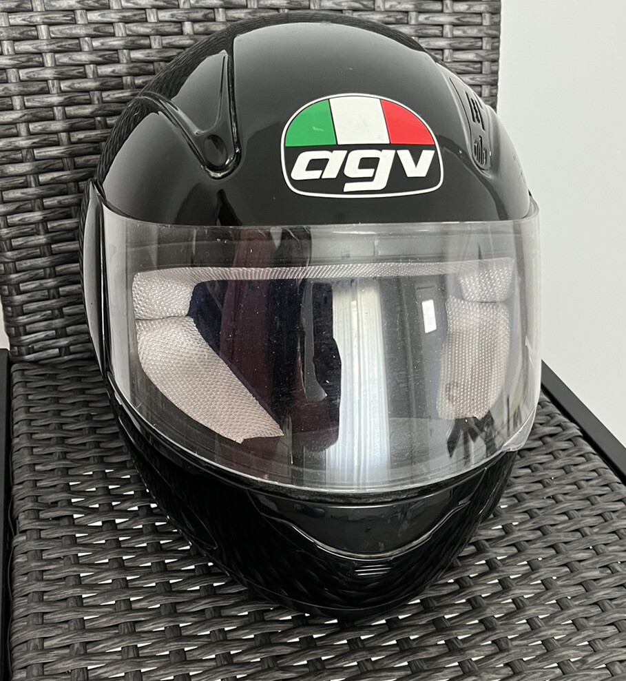 agv gp 1 motorcycle helmet agv gp-1 Sz Small gr 1550 gloss black motorcycle helmet - Read Description
