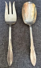 WM Rogers Mfg Co Original Rogers 9” Meat Fork & Spoon Serving Set Vintage