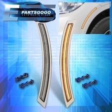 For 14-18 BMW X5 F15 X5M F85 Clear LED Side Marker Lights Bumper Reflector Lamps