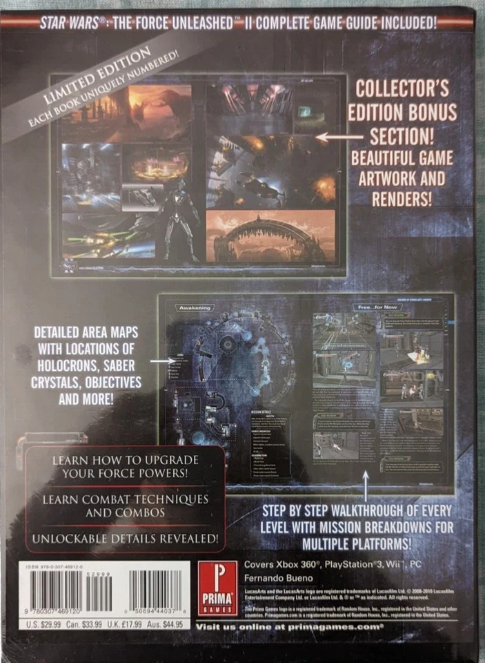 STAR WARS THE FORCE UNLEASHED 2 STRATEGY GUIDE (COLLEC. ED.)(HARDCOVER) (SEALED) - Image 2 of 2