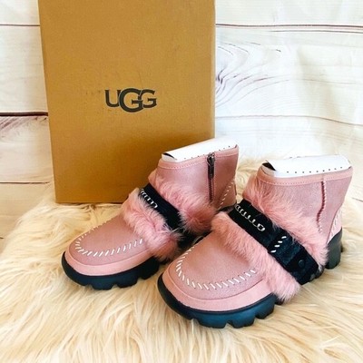 ugg fluff boots pink