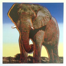 ANDY WARHOL ESTATE RARE 1992 ENDANGERD SPECIES LITHO PRINT AFRICAN ELEPHANT 1983