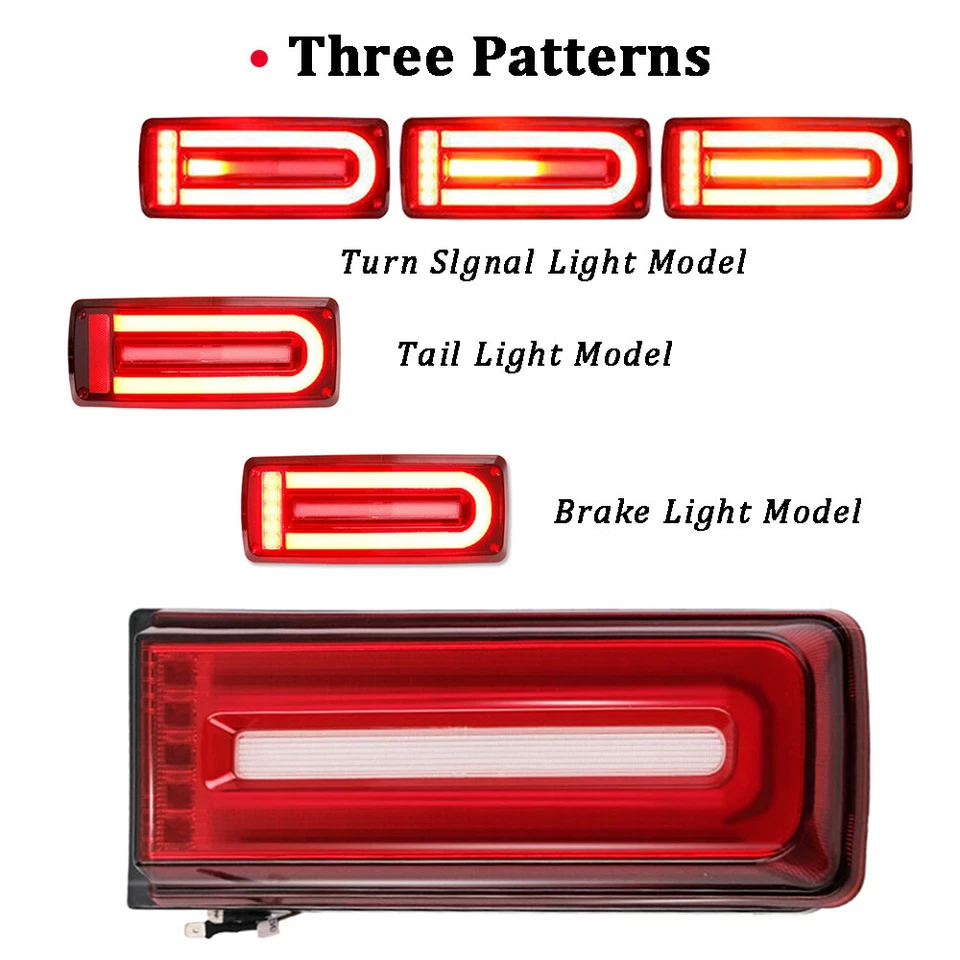 LED Taillights Tail Lights For 1999-2018 Mercedes Benz W463 G63 G550 G55 G500 - Image 4 of 4