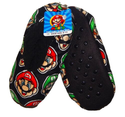 SUPER MARIO BROS. w/LUIGI Fuzzy Babba Slippers Size S/M (8-13) or M/L (13-4) NWT - Picture 1 of 1