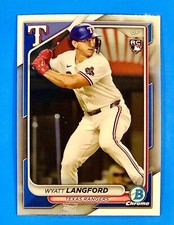 2024 Bowman Chrome Baseball Base Wyatt Langford RC #71 Texas Rangers