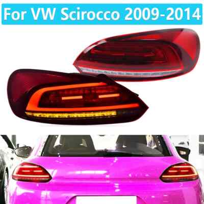 For VW Scirocco 2009-2014 s Pair LED Taillight Rear Light DRL Brake Signal Lamp 