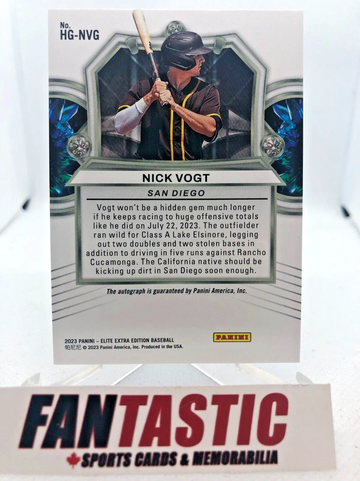 Nick Vogt Hidden Gems Auto HG-NVG 2023 Elite Extra Edition San Diego Padres - Image 2 of 2