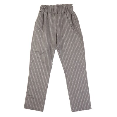 Gray White Pinstripe Cropped Pants Womens Small S Pull On