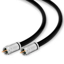 12 Ft RG6 Quad Shield Coaxial Cable F Connector 18 AWG 3GHZ 75 Ohm Sat TV