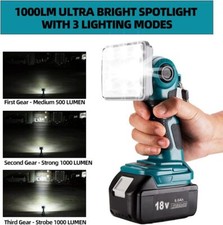 2000lm 18w Cordless Flashlight Led Work Light For Makita 18v Lxt Li-ion Portable