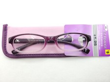 Foster Grant Wendy Purple Womens Reading Glasses w/ Case Choose Strength