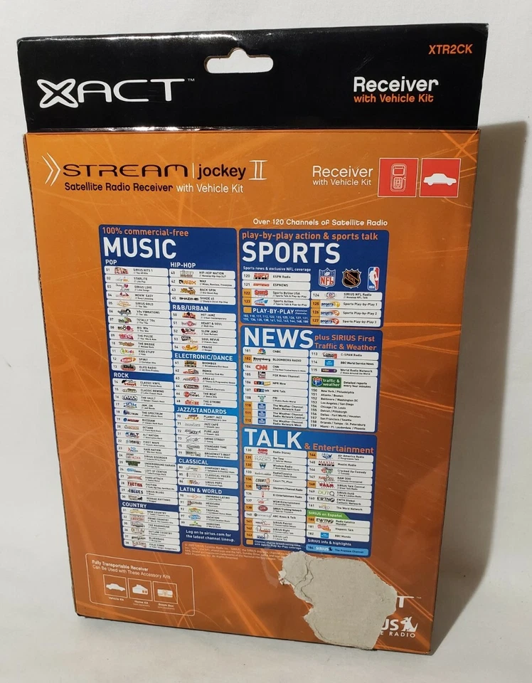 Nuevo receptor de radio satelital Sirius XACT Stream Jockey-2-II con kit de coche Foto 2 de 4