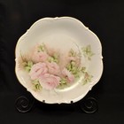 Bavaria Bareuther Charger Plate 12" Hand Painted Pink Roses w/Gold 1931-1950