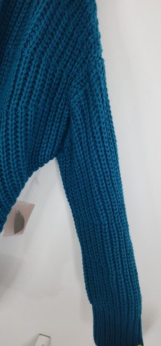 Forever 21 Contemporary NWT Womens Teal Knit Cardigan Size L MSRP $33 - Picture 5 of 12