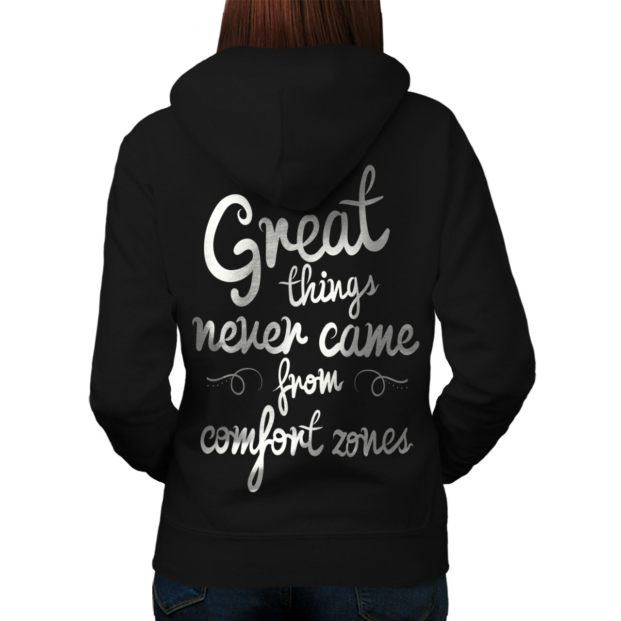 Wellcoda Comfort Zones Inspiration Womens Hoodie Back