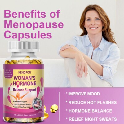 Women Menopause Support 120 Softgel Hormone Metabolism Balance Hot Flashes Mood