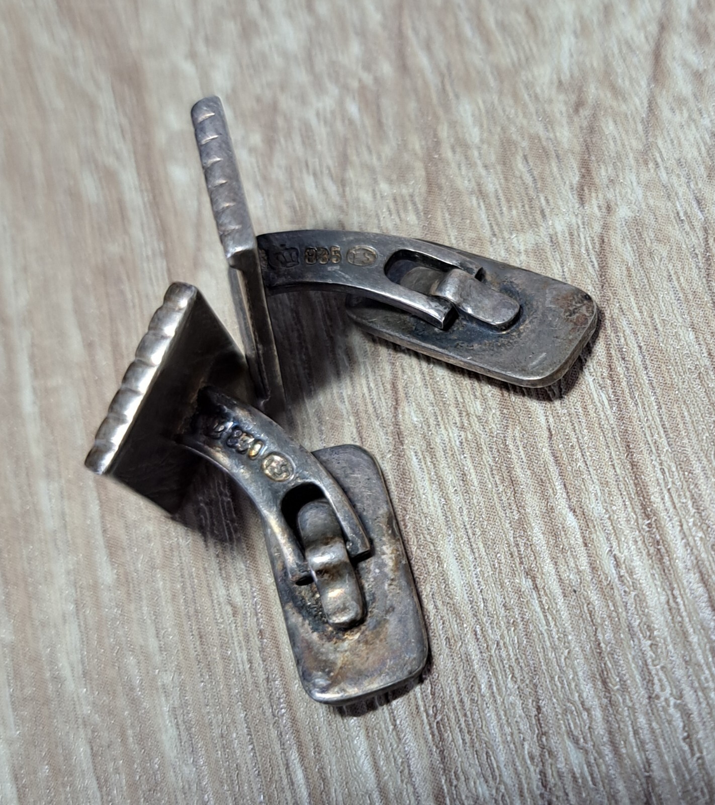 Solid Silver Button Cuff Silver 835 - image 4