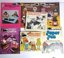Lot Of 7 Paper Craft Books Kids Homeschool Art Creative Holidays Animals