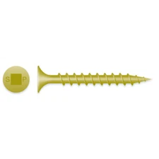 #6 x 1-1/4" SQUARE DRIVE BUGLE YELLOW ZINC COARSE THREAD SCREWS 8,000ct | 614QCY