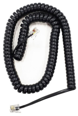 10-PACK LOT 9 FT POLYCOM VVX IP SERIES BLACK HANDSET CURLY CORD PHONE RECEIVER