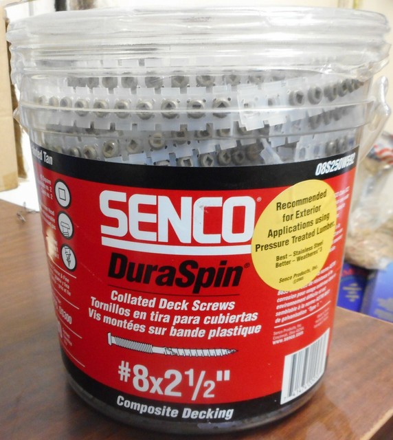 SENCO 08s250w592 Collated Composite Deck Screw 2 Drive Sharp Point Cupped for sale online eBay