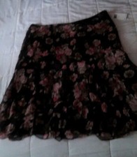 Gorgeous NEW Ralph Lauren 120 Floral Black Pink Moss Beige Women Size 14 Skirt