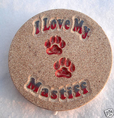 Mastiff dog plaque mold concrete plaster casting plastic mould  10'' x 3/4''