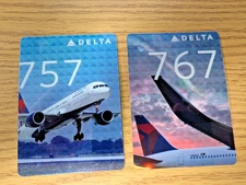 Delta Airlines Trading Cards Matched Set 2016 B757-300, B767-300ER, #43/44
