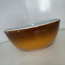 Vintage Pyrex Old Orchard Brown Ombre Mixing Bowl #404 4 Qt Large Nesting