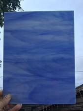 Lt. Blue White Wispy Stained Glass Sheet Approx:9.25"x12" Fusable96 VTG
