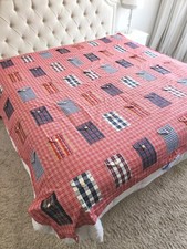NWOT Vtg POTTERY BARN KIDS PBK FULL QUEEN DUVET Cover Red Plaid Pocket Cottage